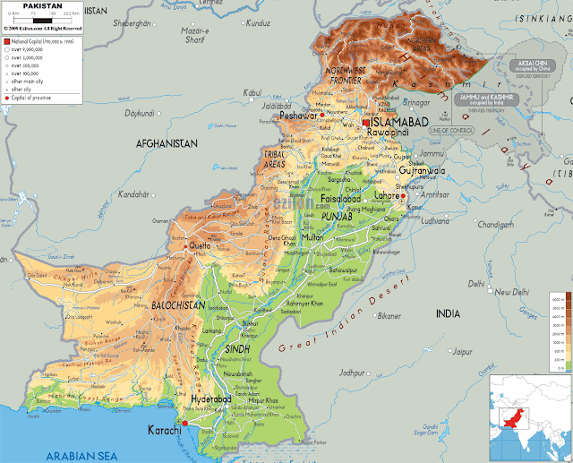Mapa político do Paquistão