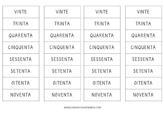 NÚMEROS POR EXTENSO: RECORTE E COLE