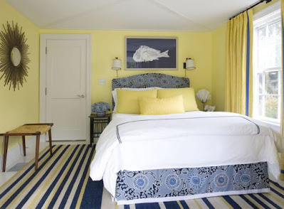 desain interior kamar tidur kuning