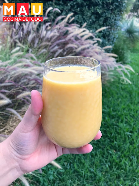 mau cocina de todo agua de coco con mango receta colado colada