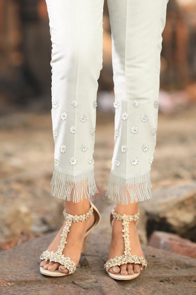 Stylish White Cigarette Trousers |Trousers For Women | Kohsh
