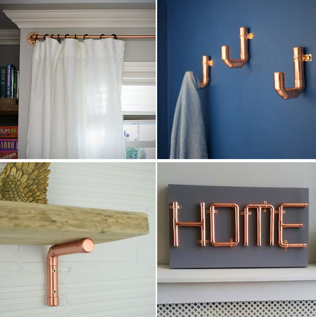 Imagem via: Pinterest DIY: móveis e objetos de decoração com canos de cobre