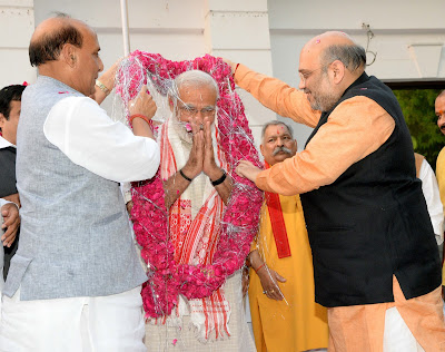 New Dawn for BJP in North East: PM Modi with Home Minister Rajnath Singh and  Amit Shah  