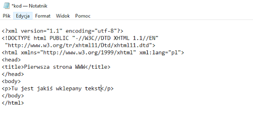 Podstawy HTML`a dla klasy VIII
