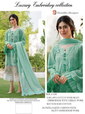 Cotton Chikan work Pakistani Suits