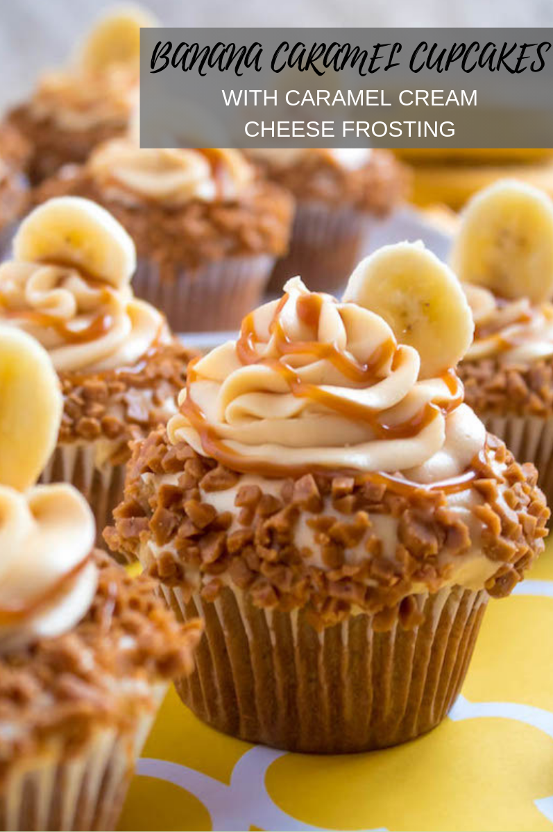 BANANA CARAMEL CUPCAKES WITH CARAMEL CREAM CHEESE FROSTING vivian recipes