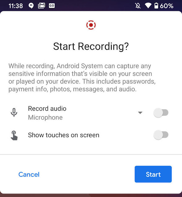 Cara merekam layar di Android 11