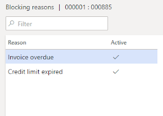 Blocking reasons: Invoice overdue and Credit limit expired.