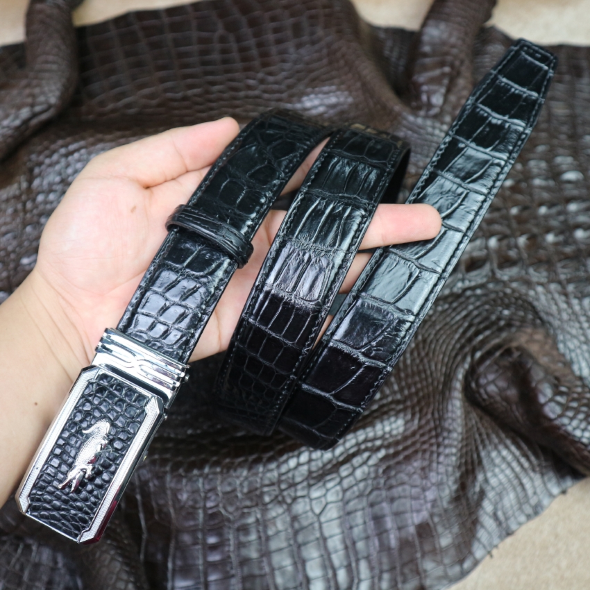 thắt lưng bản liền da cá sấu