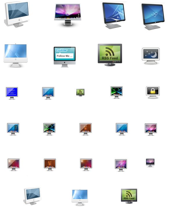 36 Free Mac Desktop Monitor Screens Icons Set