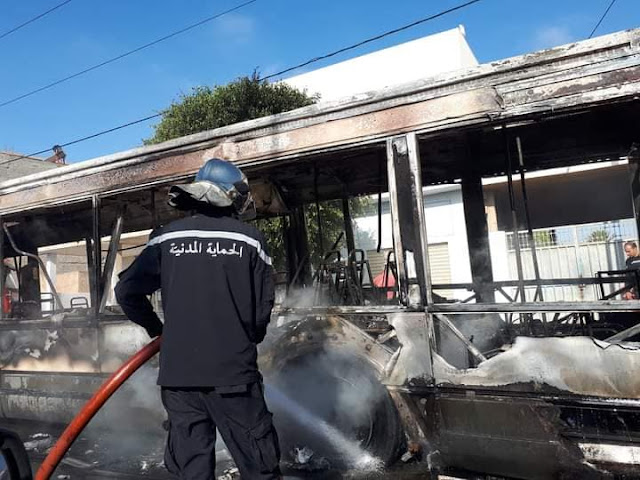 هذه أسباب إحتراق حافلة في طريق المهدية هذه أسباب إحتراق حافلة في طريق المهدية