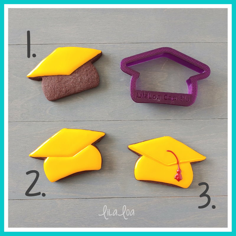 How To Make Decorated Graduation Cap Sugar Cookies