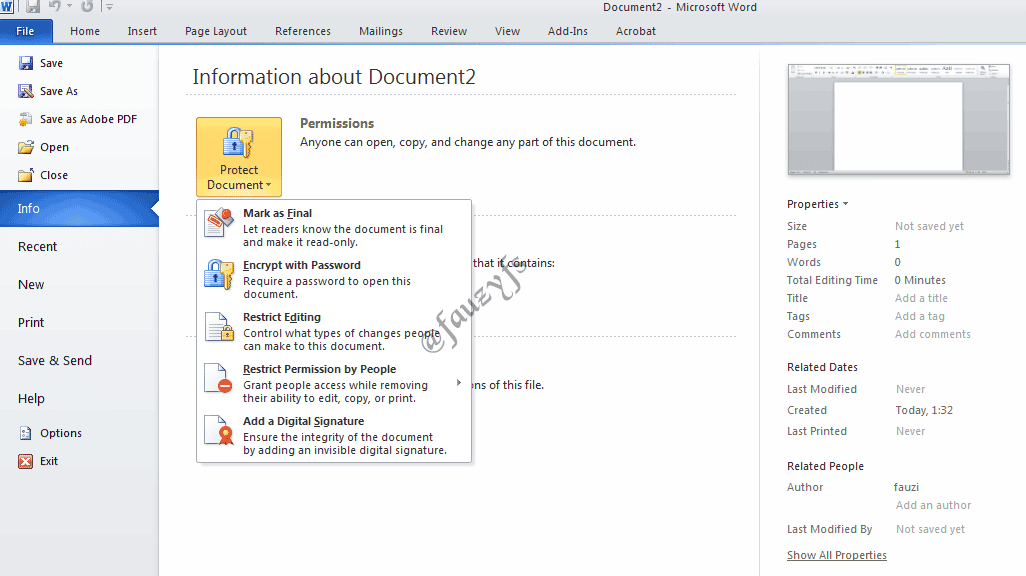 Fungsi Menu Office Button Pada Microsoft Word 2010 Bolanktea