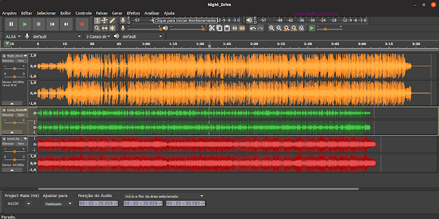Interface do Audacity