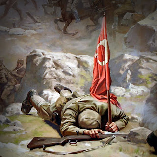 Şehit Mehmetçik, Elinde Türk Bayrağı