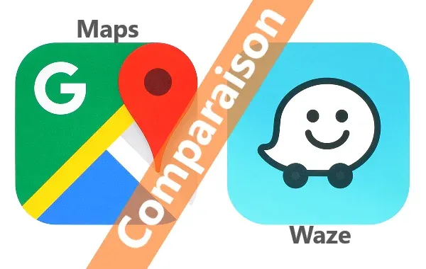 Comparaison entre Google Maps et Waze .
