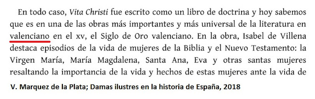 Vita Christi, literatura en valenciano. Isabel de Villena.