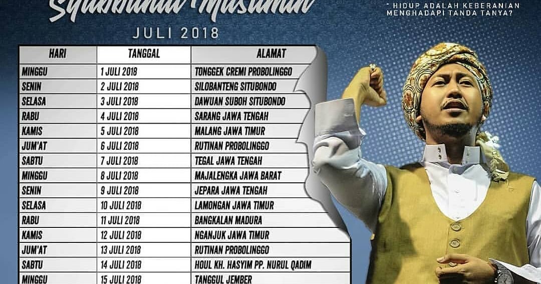 Jadwal Syubbanul Muslimin Bulan Juli 2018 Lengkap Terbaru Sholah Sholawat Kumpulan Lirik Mp3 Jadwal Sholawat Terbaru