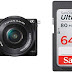 Sony Alpha ILCE5100L 24.3MP Digital SLR Camera (Black) with 16-50mm Lens, Bag & Sandisk 64 GB Memory Card