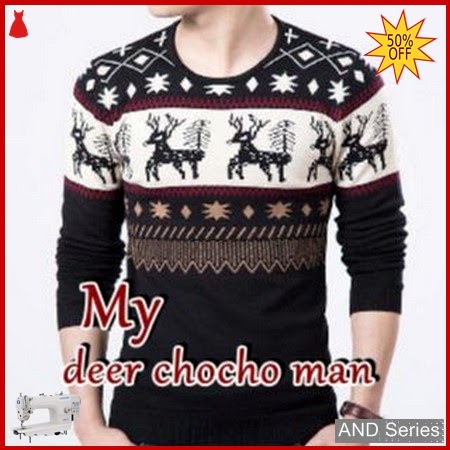AND382 Sweater Pria Deer Choco Man Triba; BMGShop