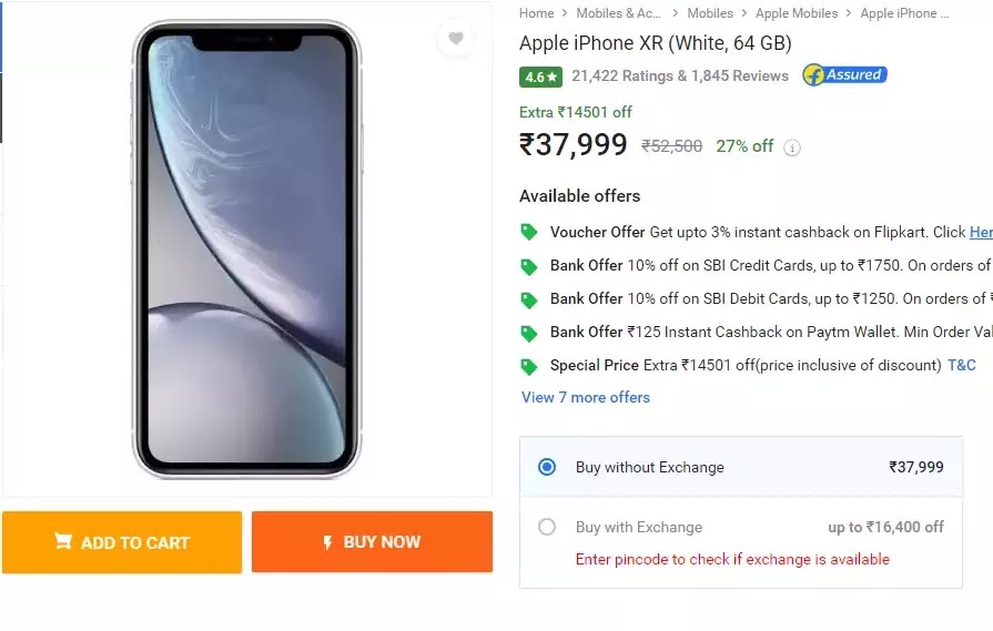 iPhone XR on discount
