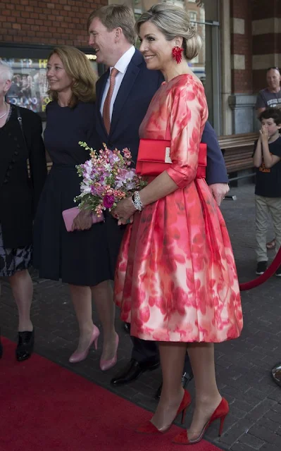 King Willem-Alexander and Queen Maxima attend opening Holland Festivalç Queen Maxima wore Natan Dress, Natan shoes, Valentino clutch bag