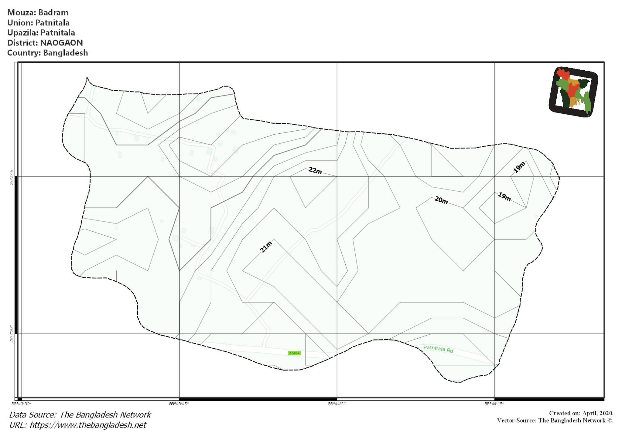 Map of Badram Mouza of Patnitala Upazila, NAOGAON Map of Badram Mouza of Patnitala Upazila, NAOGAON, Bangladesh.