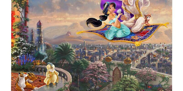 Thomas Kinkade Studios Sweepstakes To celebrate Disney's D23 Expo, Inside The Magic is giving away this Aladdin painting by Thomas Kinkade Galleries worth nearly $800 to one lucky winner!
