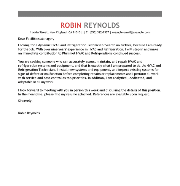 Air Conditioning Installer Cover Letter Resume Letter