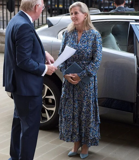 The Countess of Wessex wore a new flower-field tiered maxi dress by ME+EM