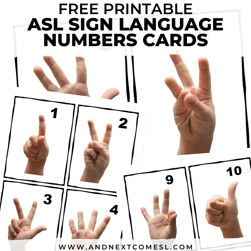 Free Printable ASL Sign Language Number Cards & Poster | And Next Comes