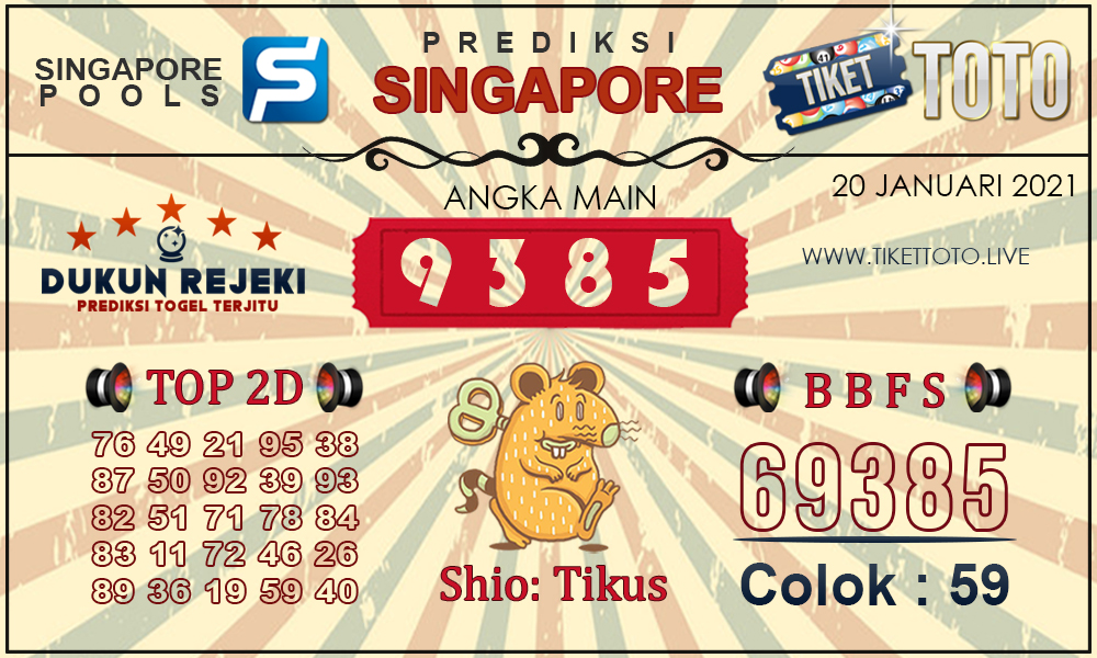 Prediksi Togel SINGAPORE TIKETTOTO 20 JANUARI 2021