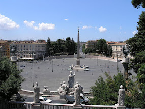 The Piazza del Popolo is a feature of the Campo Marzio district of central Rome