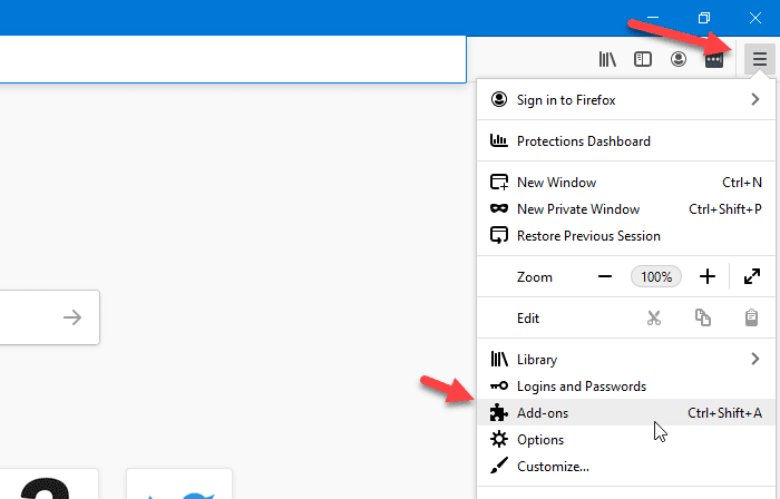 Hoe add-ons in Private Windows in Firefox in of uit te schakelen
