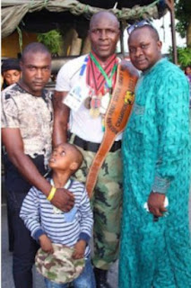 Strongest soldier in Nigeria and family 