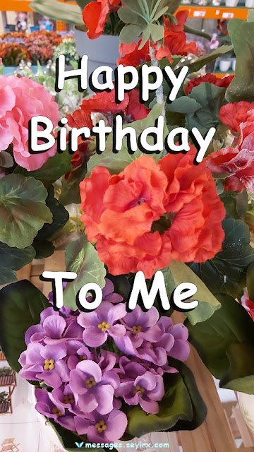 Elegant happy birthday greeting for self