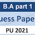 BA Part 1 All subjects Guess paper 2021