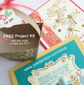 U.S. Only -- FREE Project Kit when you order $40 or more in February 2017 from with Julie Davison, Independent Stampin' Up! Demonstrator ~ www.juliedavison.com/shop