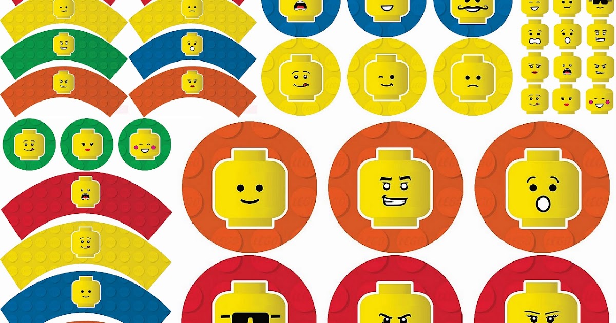 Lego Party Free Printable Cupcake Wrappers and Toppers. Oh My Fiesta