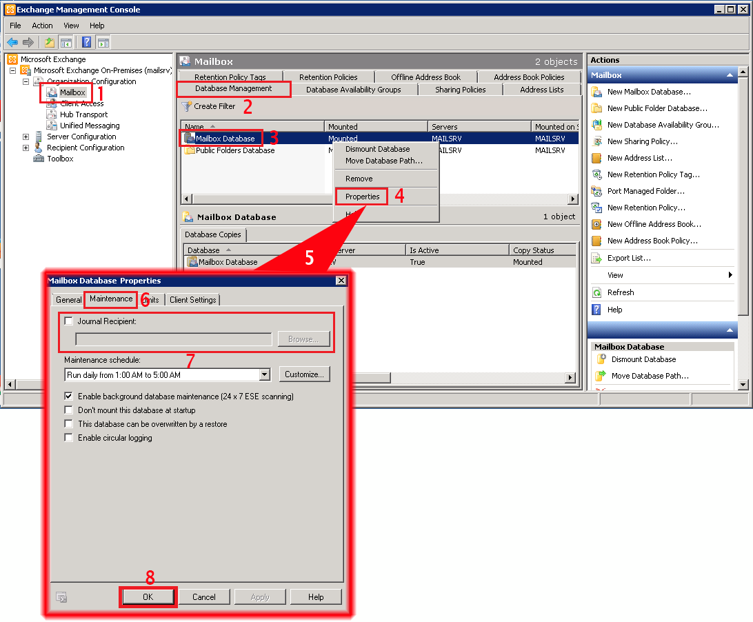 Pantallazos.es: Microsoft Exchange 2010: Configurar Journaling.