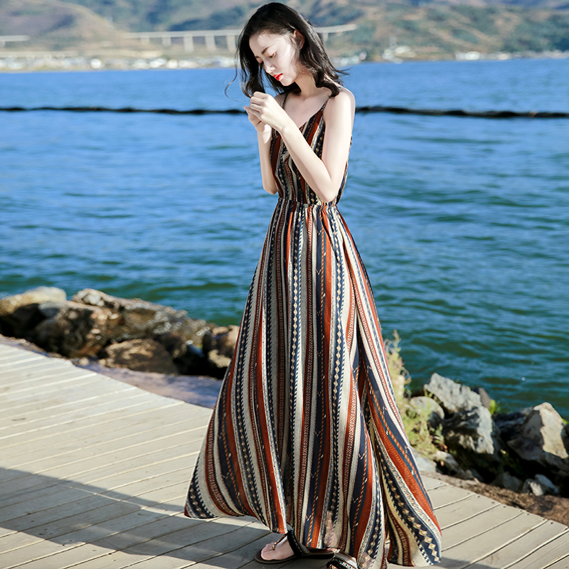Real Summer New Women's Wear Skirt Chiffon Dress Soft Seaside Beach