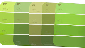 green paint chip cards