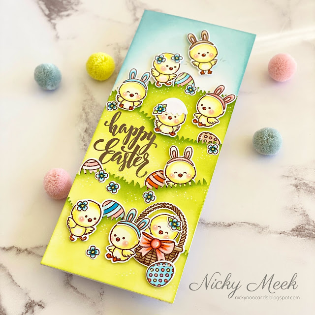 Sunny Studio Stamps: Chickie Baby Eyelet Lace Border Dies Easter Card by Nicky Meek Sunny Studio Stamps: Chickie Baby Eyelet Lace Border Dies Easter Card by Nicky Meek