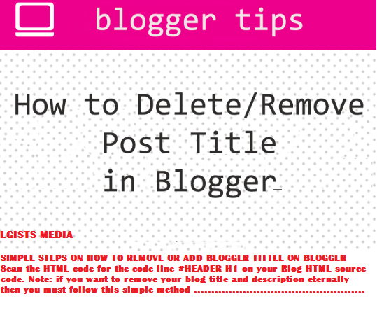 How to Remove blog Title in Blogger