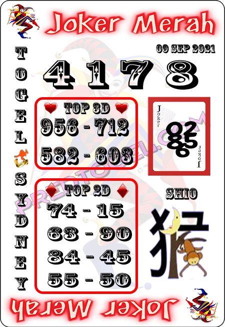 Prediksi Joker Merah SDY Kamis 09 September 2021