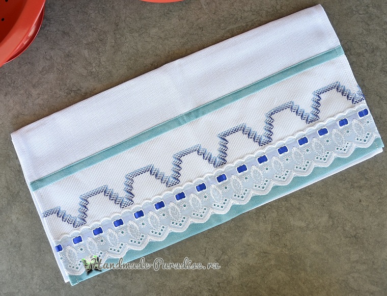 Декорирование полотенца вышивкой счетными швами или протяжками (4)