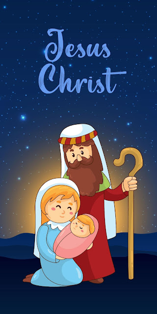 Nativity scene Mary and Joseph with baby Jesus Nativity scene Mary and Joseph with baby Jesus