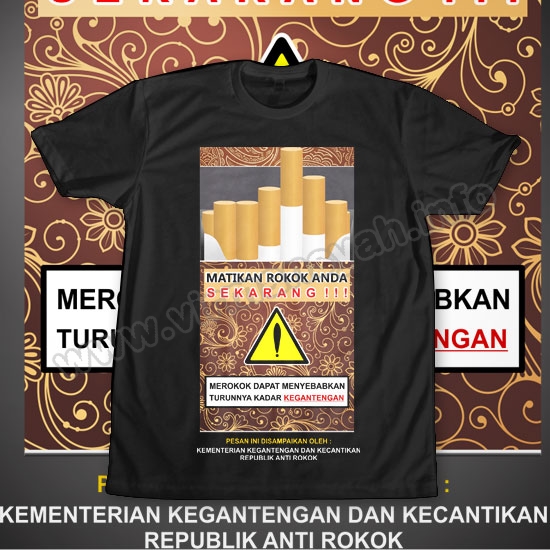 kaos unik dampak rokok