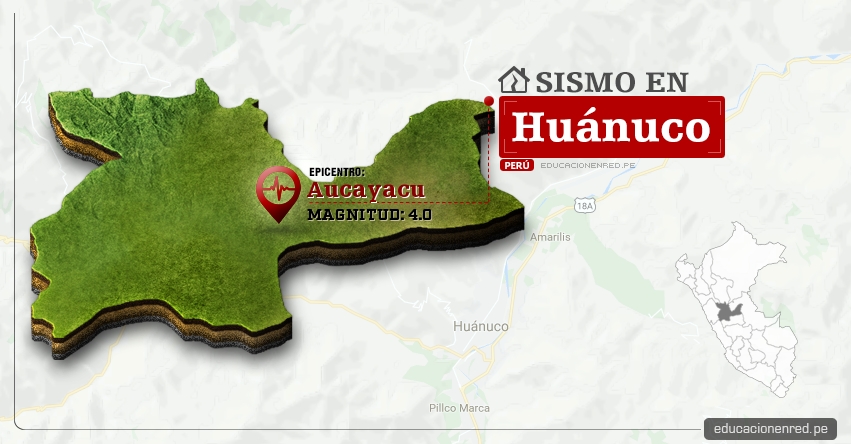 Temblor en Huánuco de 4.0 Grados (Hoy Viernes 30 Diciembre 2016) Sismo EPICENTRO Aucayacu - José Crespo y Castillo - Leoncio Prado - Tingo María - IGP - www.igp.gob.pe