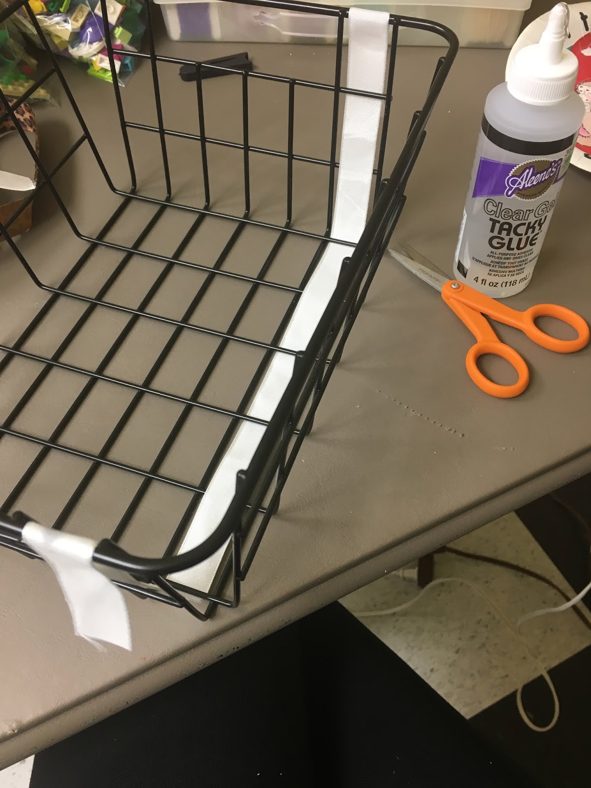 Make My Day Camp Wire Basket with Ribbons